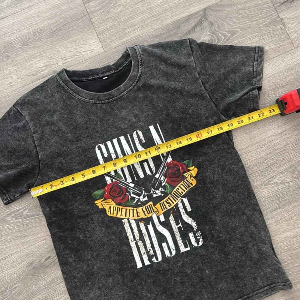 Guns N Roses Graphic T-Shirt Short Sleeve Shirt Women’s Distressed Gray Medium - Picture 11 of 12